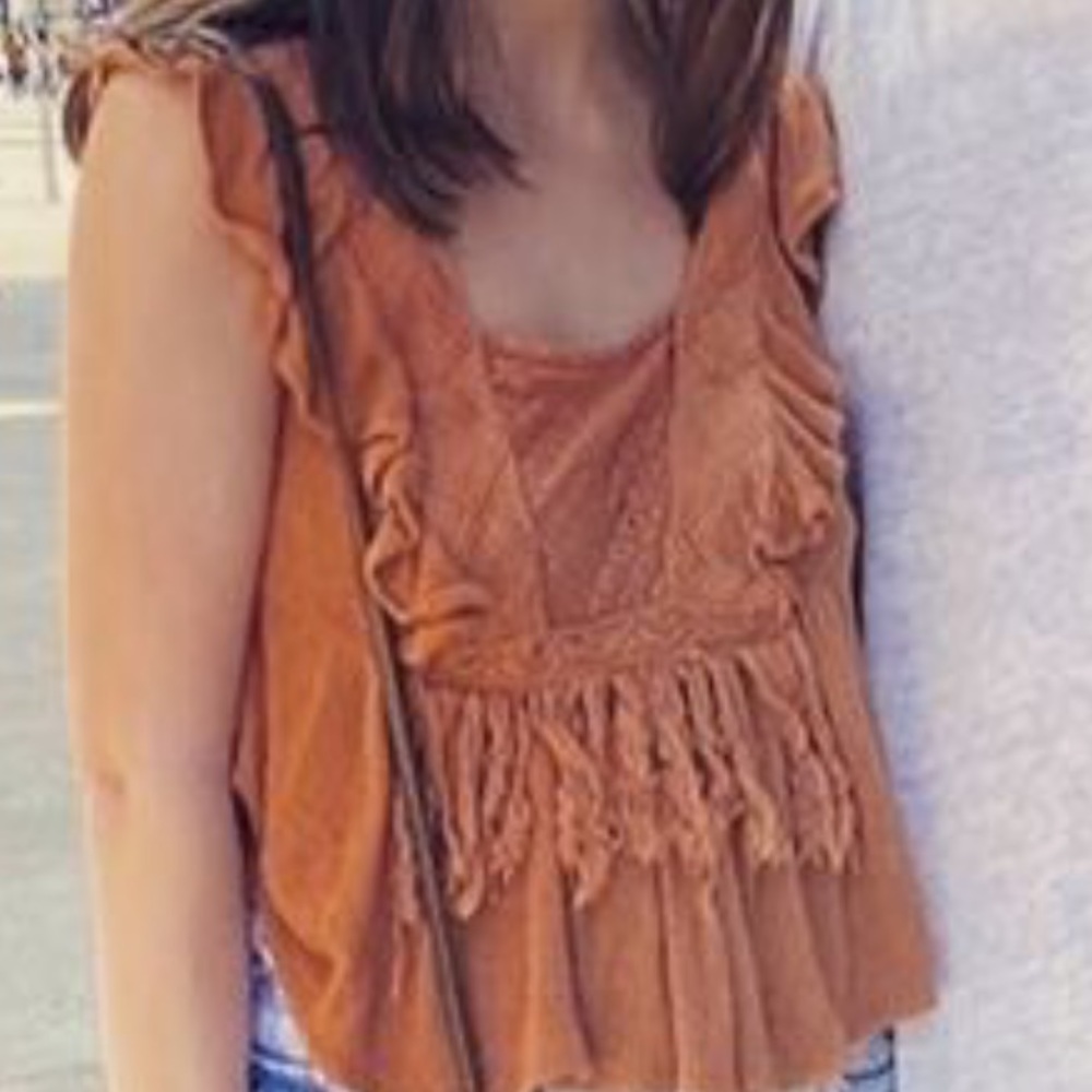 free people orange top